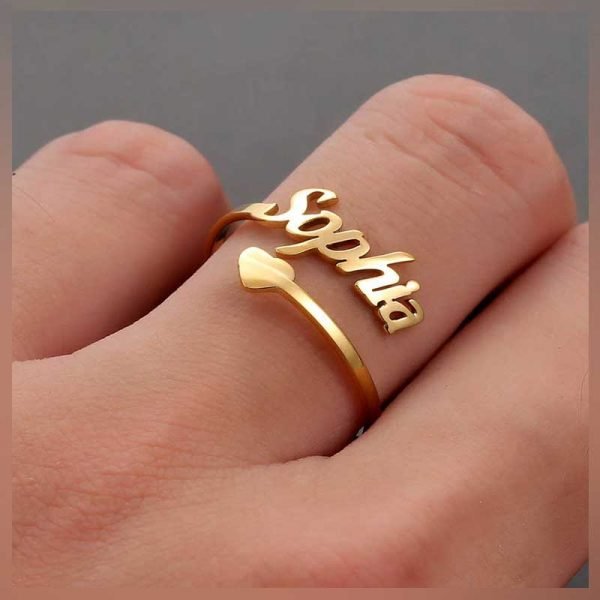 Adjustable Single Name Ring - Zewar Mahal