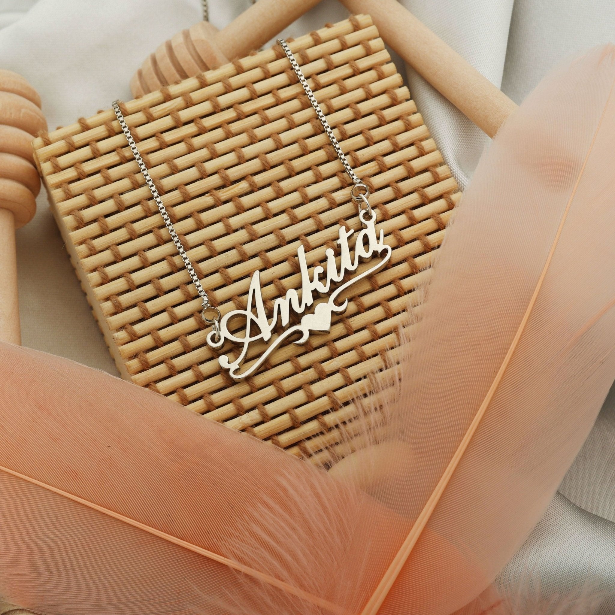 Bottom Heart Style Name Necklace - Zewar Mahal