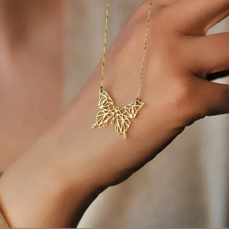 Butterfly Necklace,Geometric Butterfly - Zewar Mahal