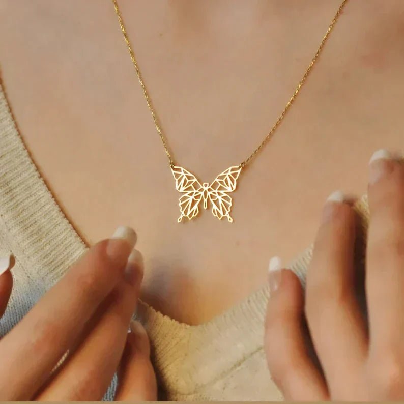 Butterfly Necklace,Geometric Butterfly - Zewar Mahal