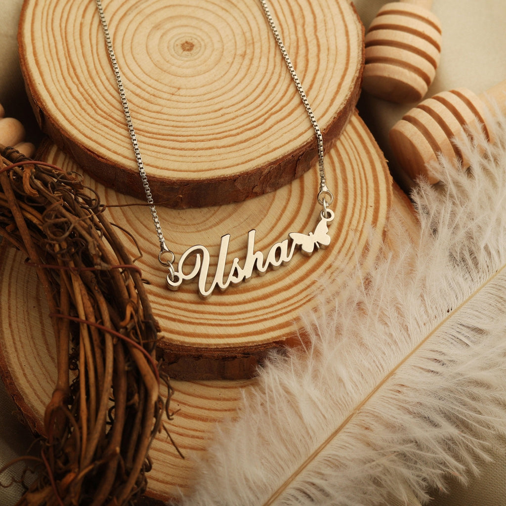 Butterfly Style Name Necklace - Zewar Mahal
