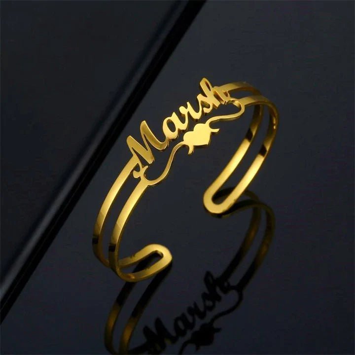 Custom Heart Cuff Bangle - Zewar Mahal