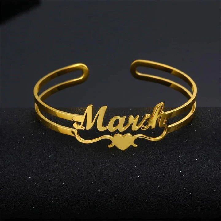 Custom Heart Cuff Bangle - Zewar Mahal