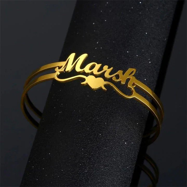 Custom Heart Cuff Bangle - Zewar Mahal