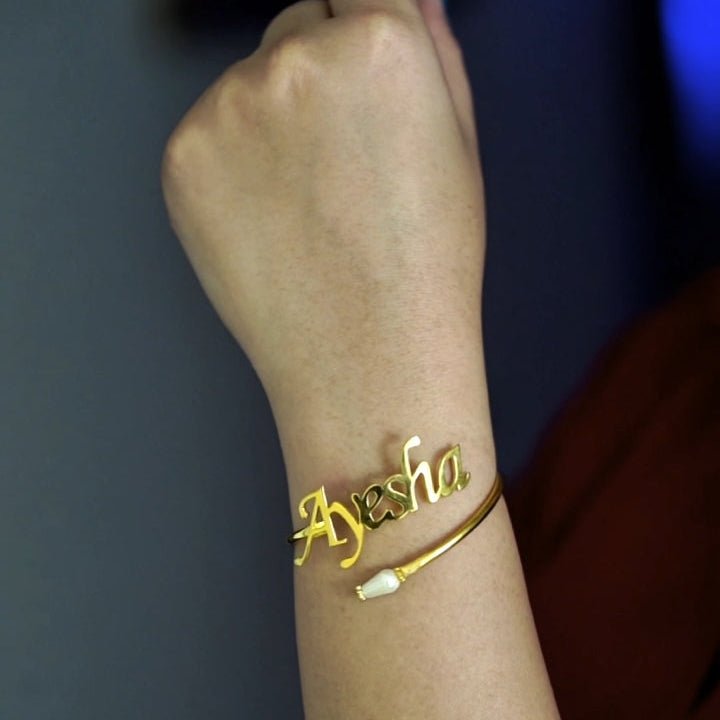 Customised Name Butterfly Heart Bangle - Zewar Mahal