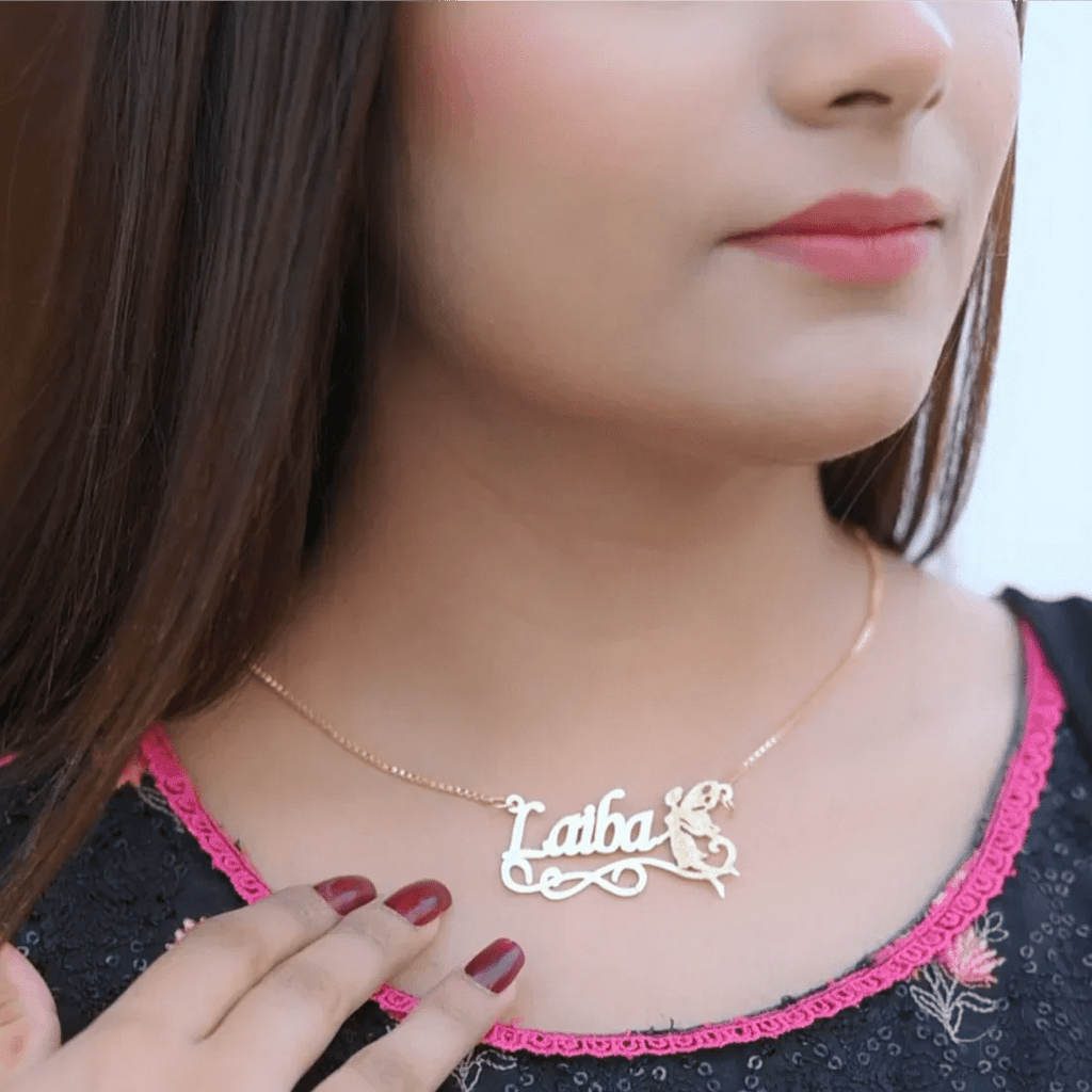 Customize Name Necklace With Fairy - Zewar Mahal