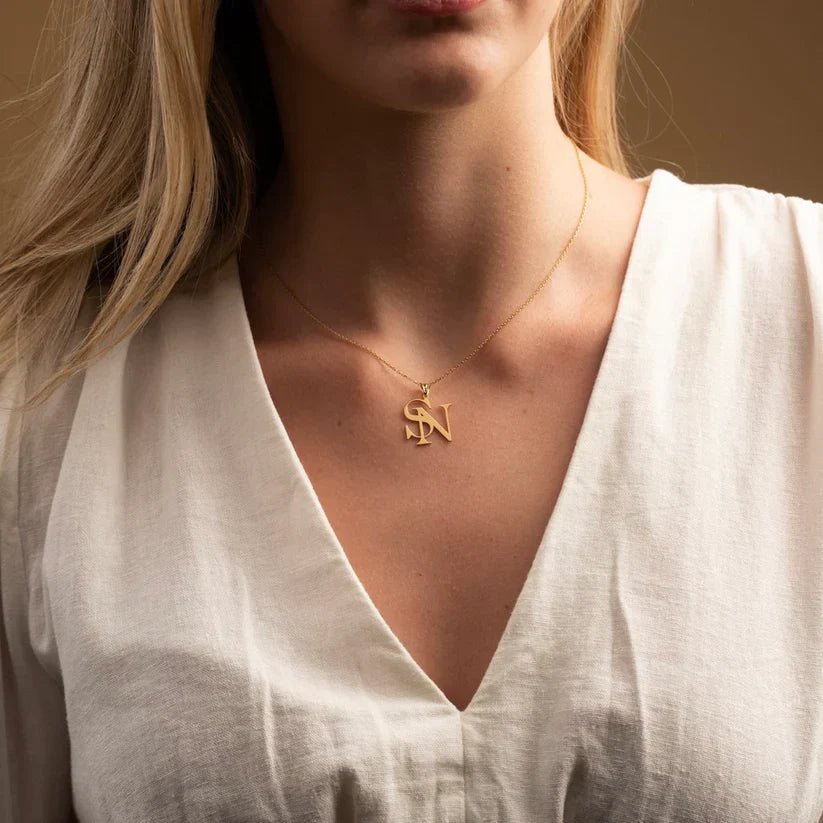 Double Alphabet Name Necklace - Zewar Mahal