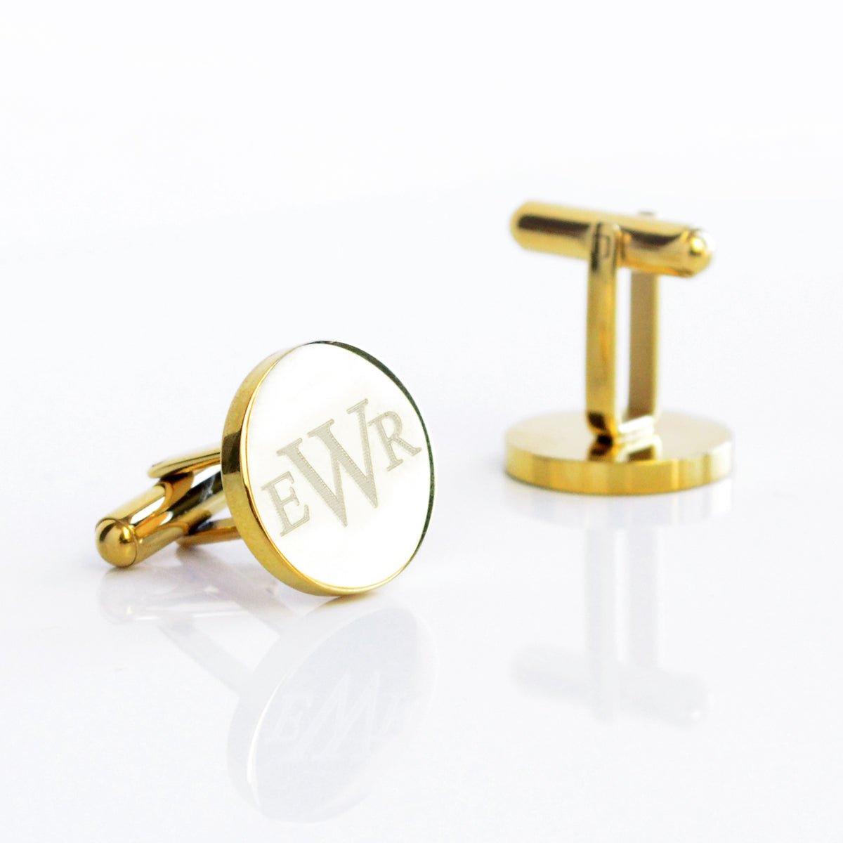 Engraved Round Name Cufflinks - Zewar Mahal