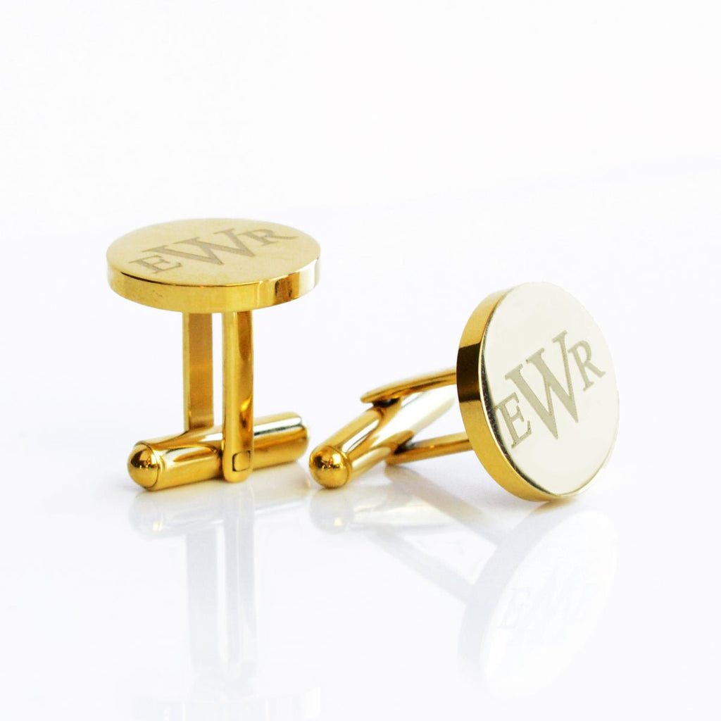 Engraved Round Name Cufflinks - Zewar Mahal