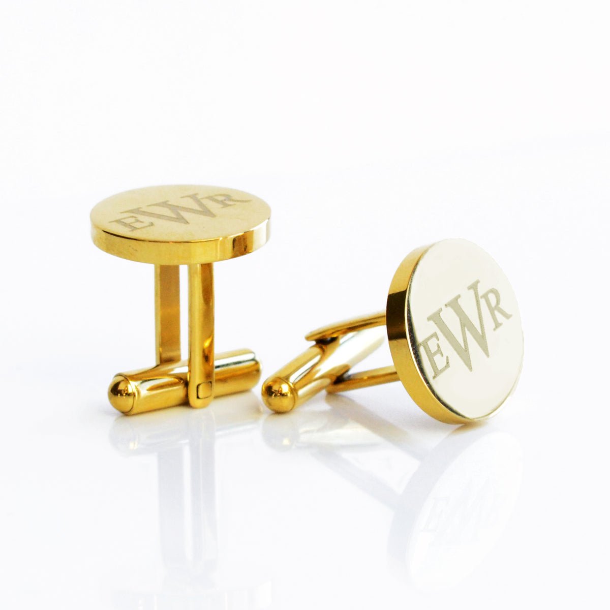 Engraved Round Name Cufflinks - Zewar Mahal