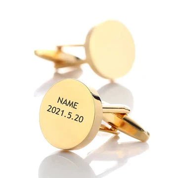 Engraved Round Name Cufflinks - Zewar Mahal