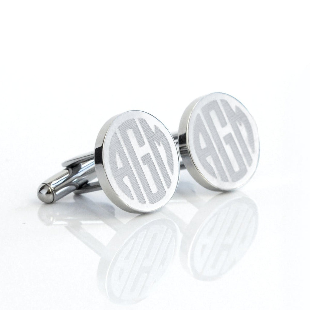 Engraved Round Name Cufflinks - Zewar Mahal