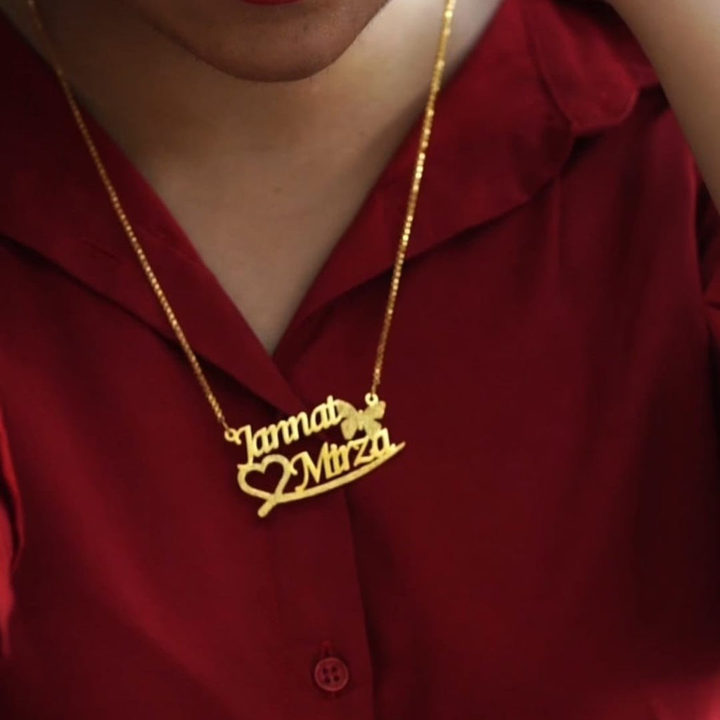 Heart butterfly necklace - Zewar Mahal