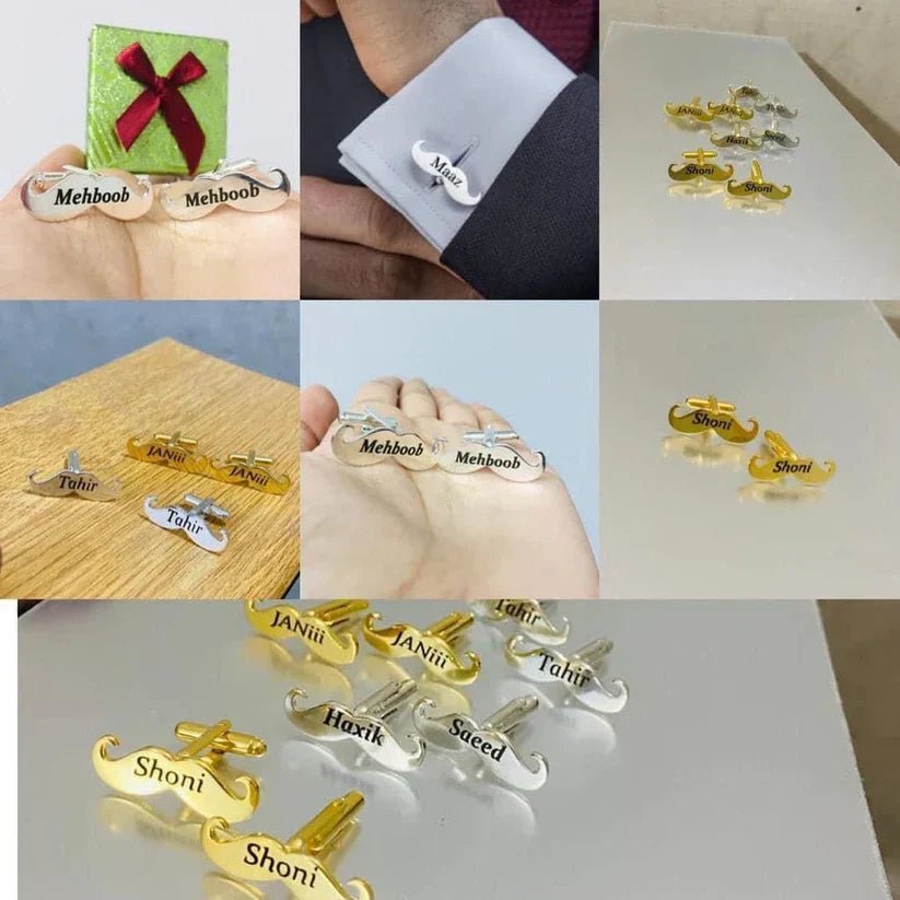 MOUSTACHES CUFFLINKS - Zewar Mahal