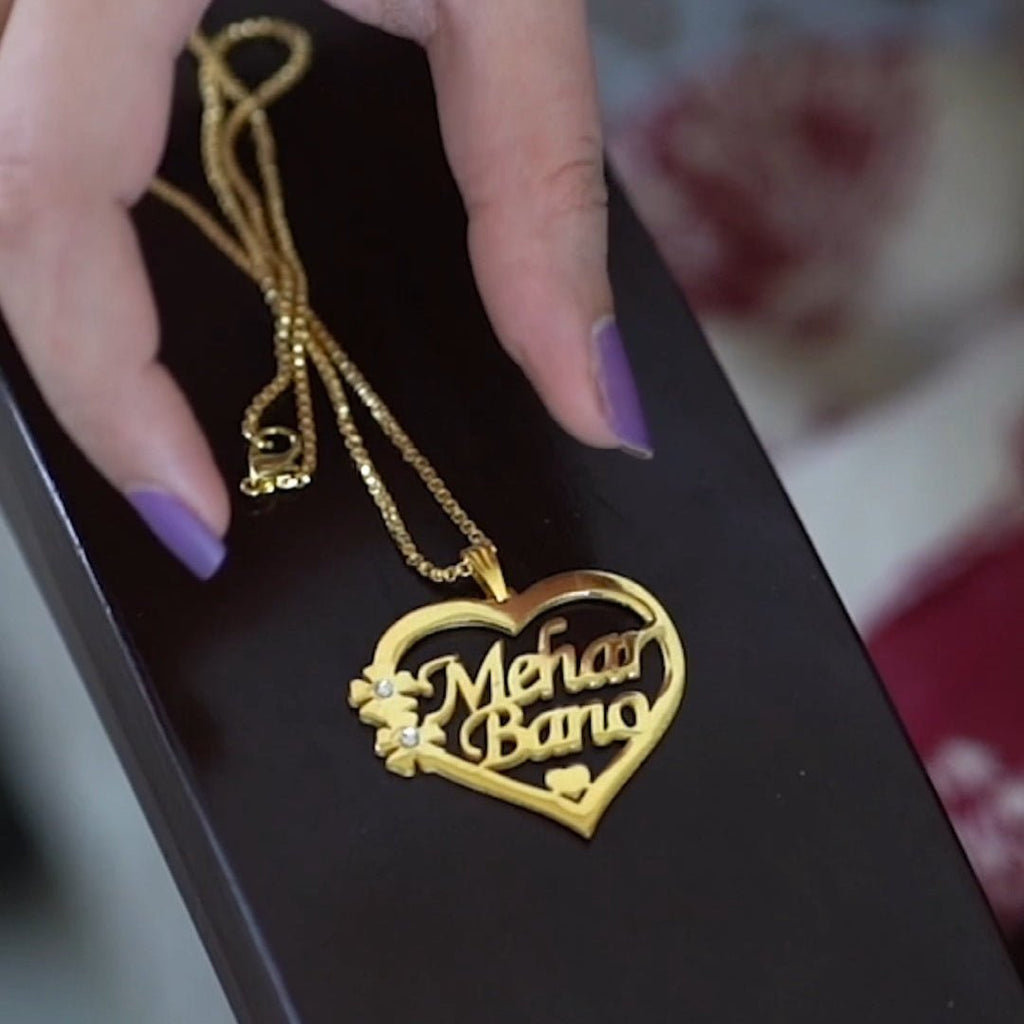 Name in Hear Necklace - Zewar Mahal