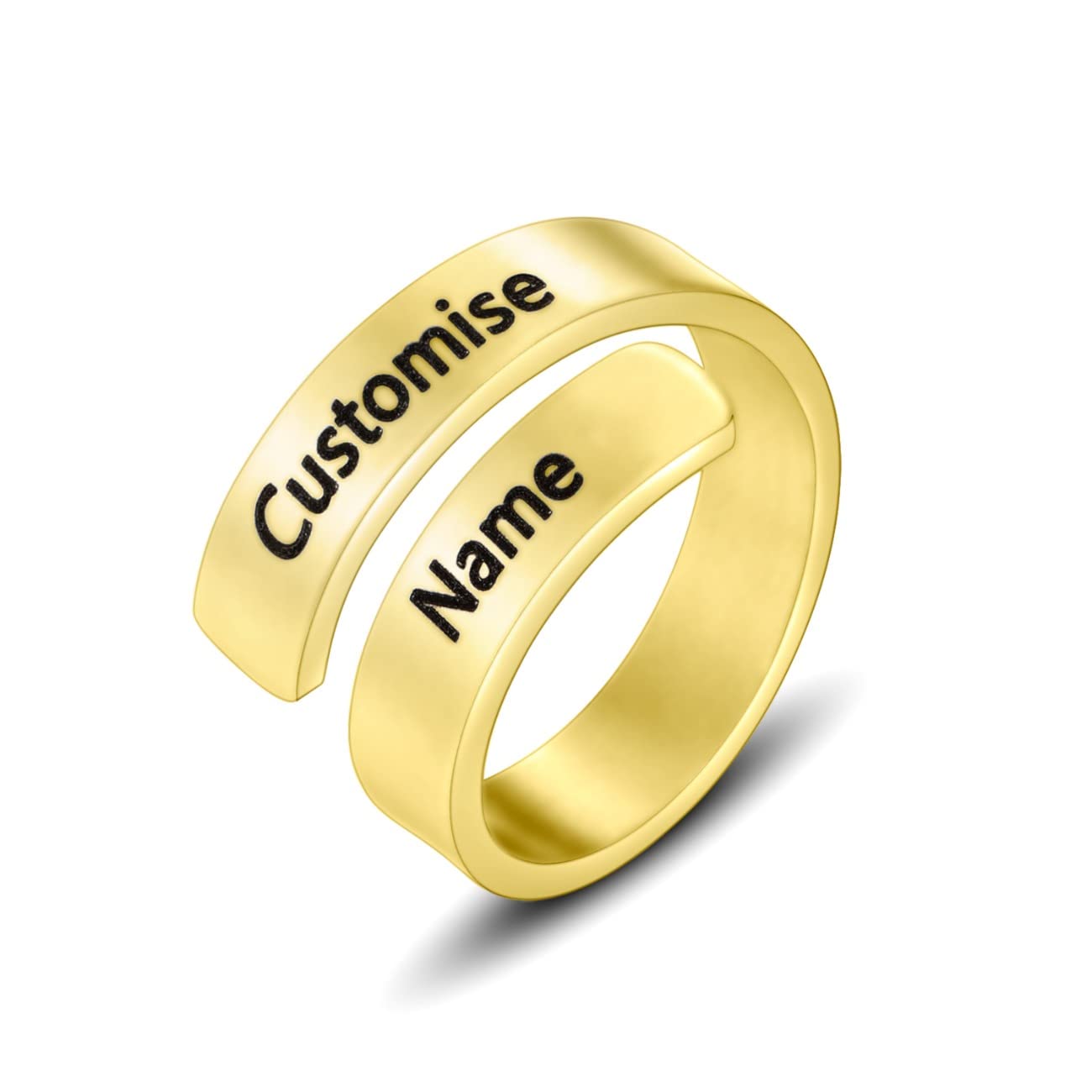 Personalized Engraved Dual Name Adjustable Ring - Zewar Mahal