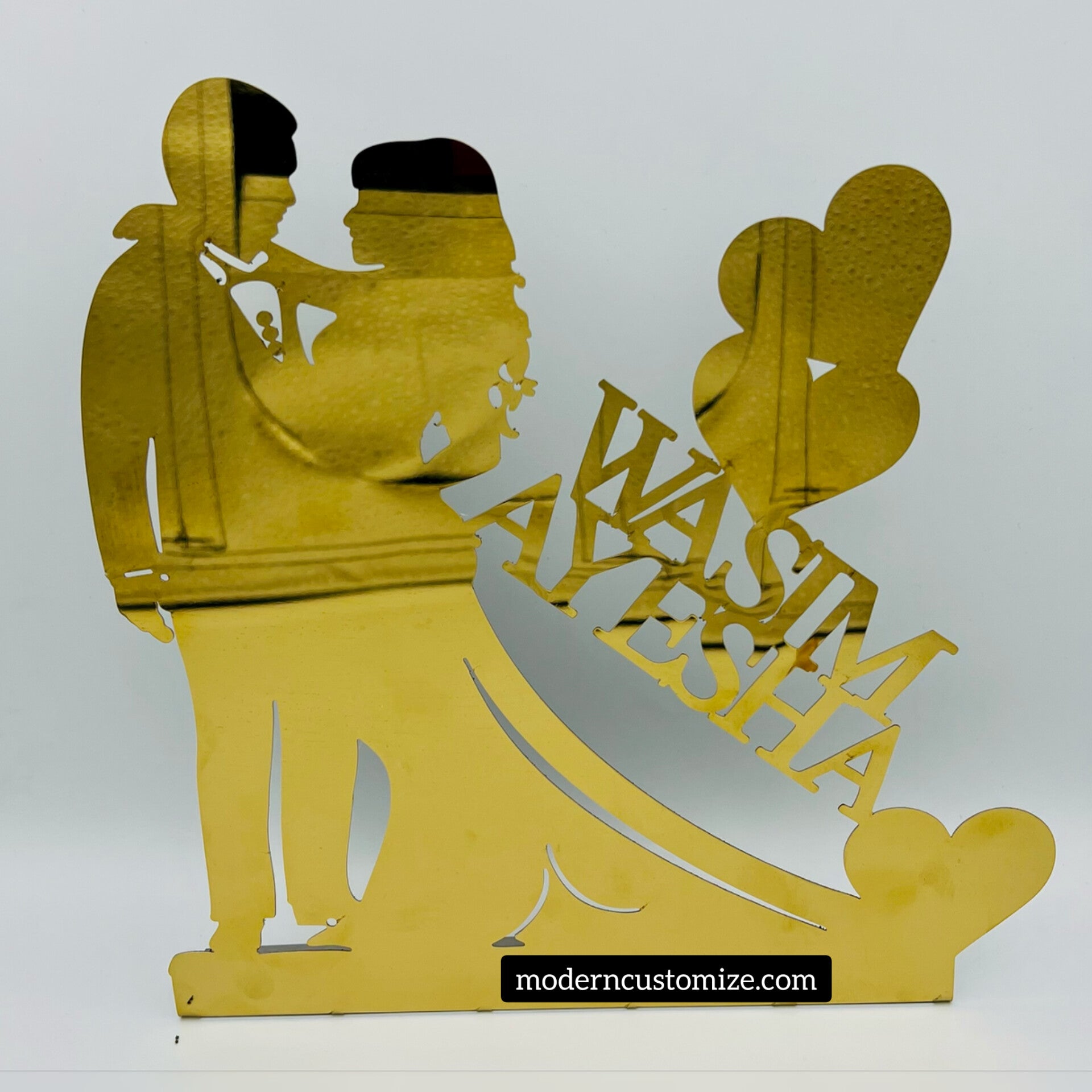 Romantic Couple Heart Name Stand - Zewar Mahal