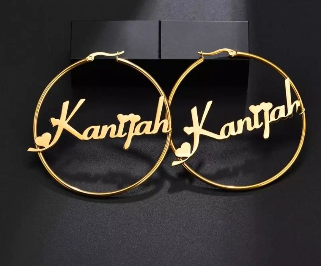 Single Name Earrings - Zewar Mahal